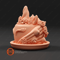 Cake in unicorn style 3d model