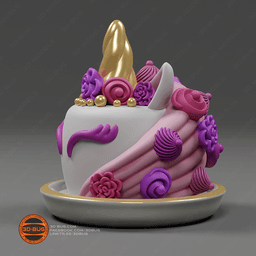 Cake in unicorn style 3d model