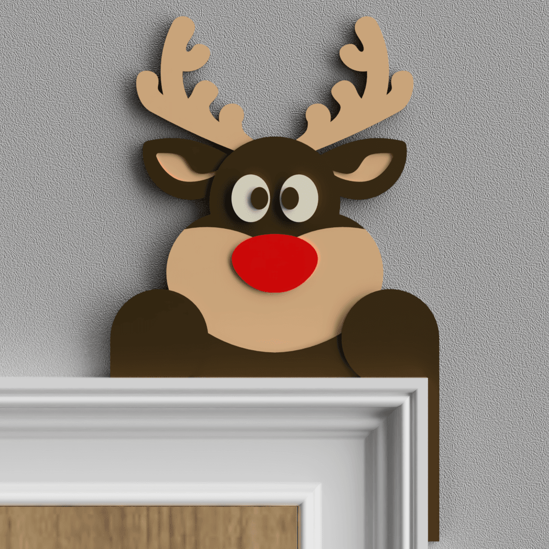 Rudolph Red-Nosed Reindeer Door Topper 3d model