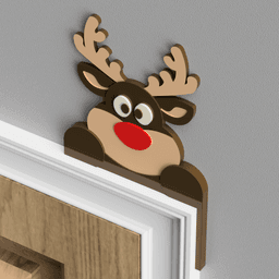 Rudolph Red-Nosed Reindeer Door Topper 3d model