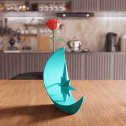 Crescent Moon and Star Celestial Vase 3d model