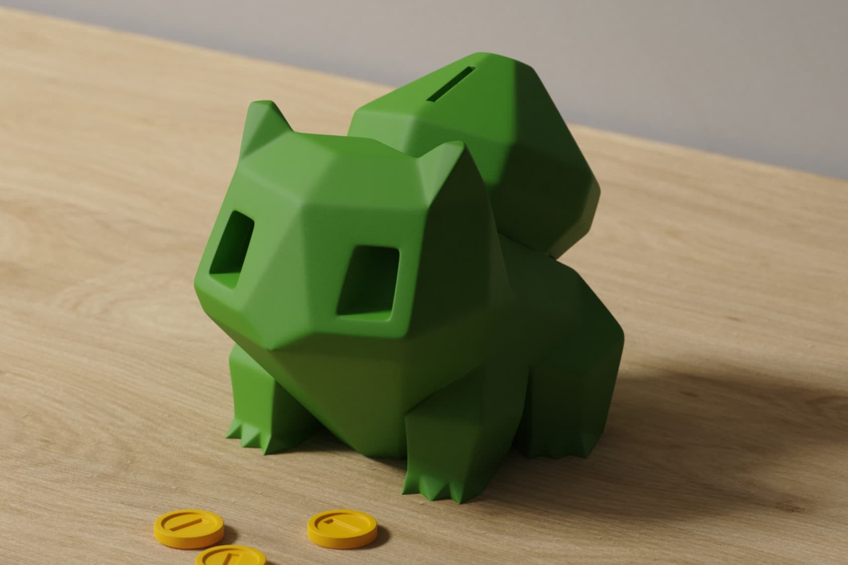 Low-poly Bulbasaur - Piggy Bank 3d model