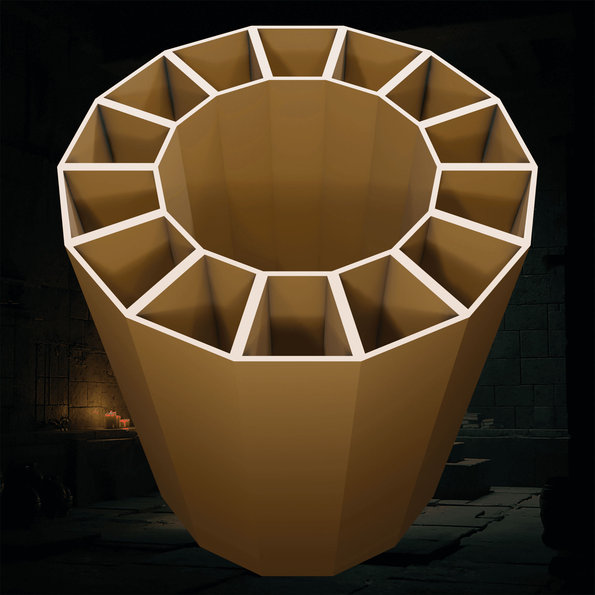 Wheel of Brushes Divided Cylinder 3d model