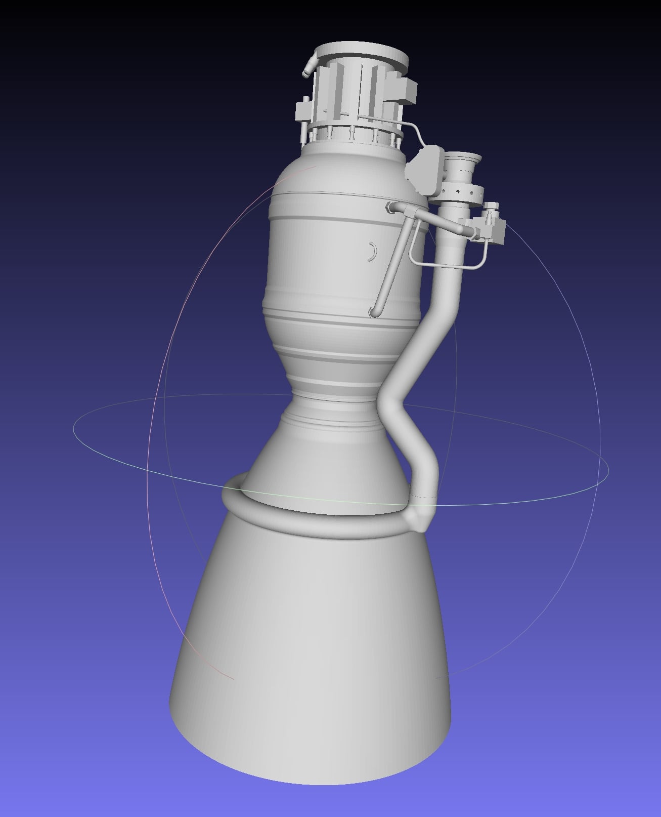 Space-X Merlin 1D Rocket Engine Printable Desk Model 3d model