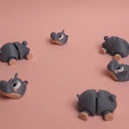 Flexi cute Hippo - Hippito 3d model