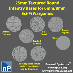 6mm/8mm Infantry Bases 3d model