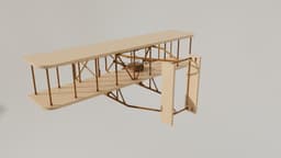 wright brothers plane decoration 3d model