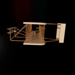wright brothers plane decoration 3d model