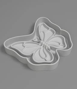 Butterfly Tray with part to create silicone mold 3d model