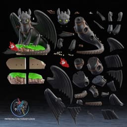Life Size Toothless 3D Printer STL File 3d model