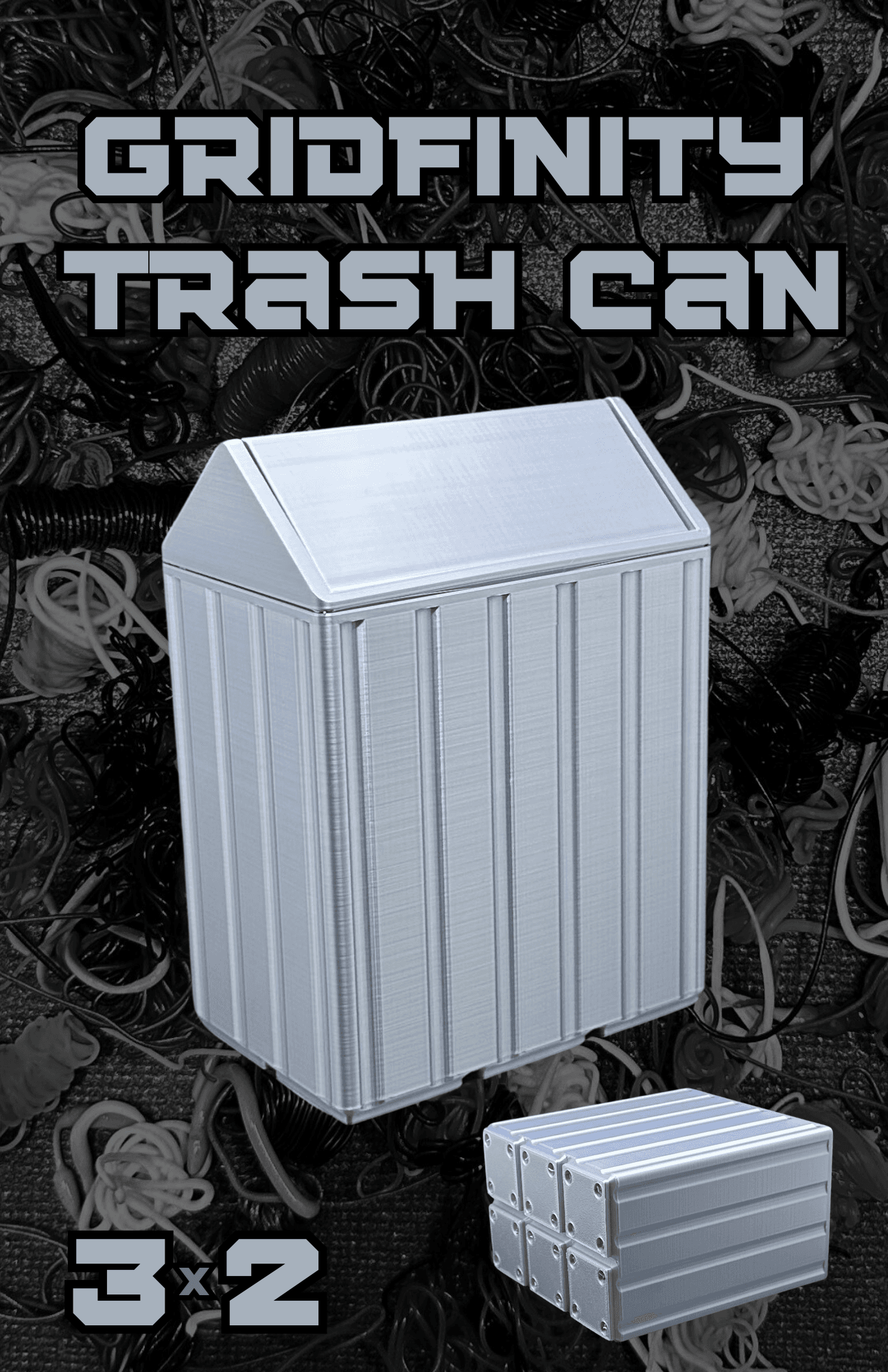 Gridfinity trash can 2x3 3d model