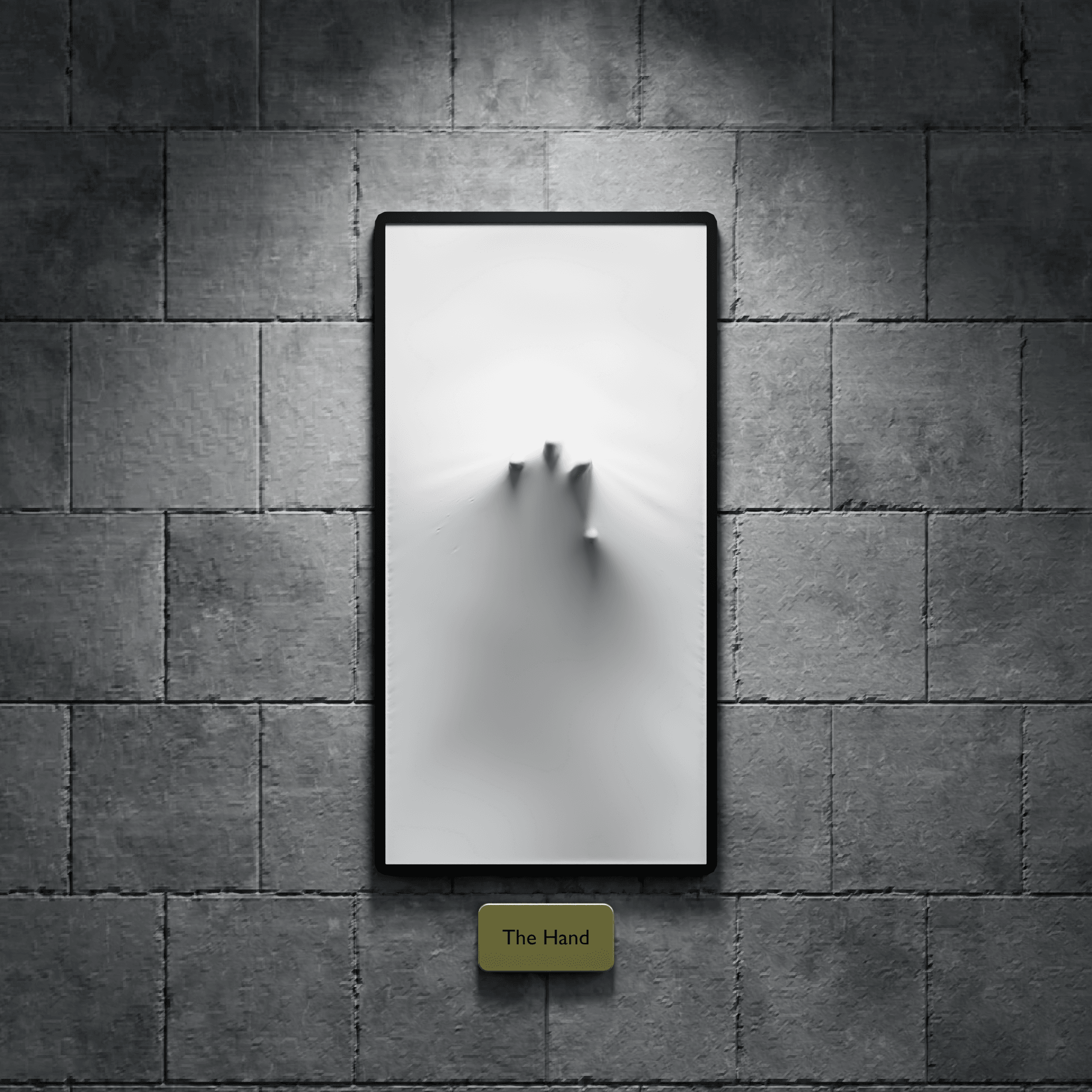 The emerging hand wall frame 3d model
