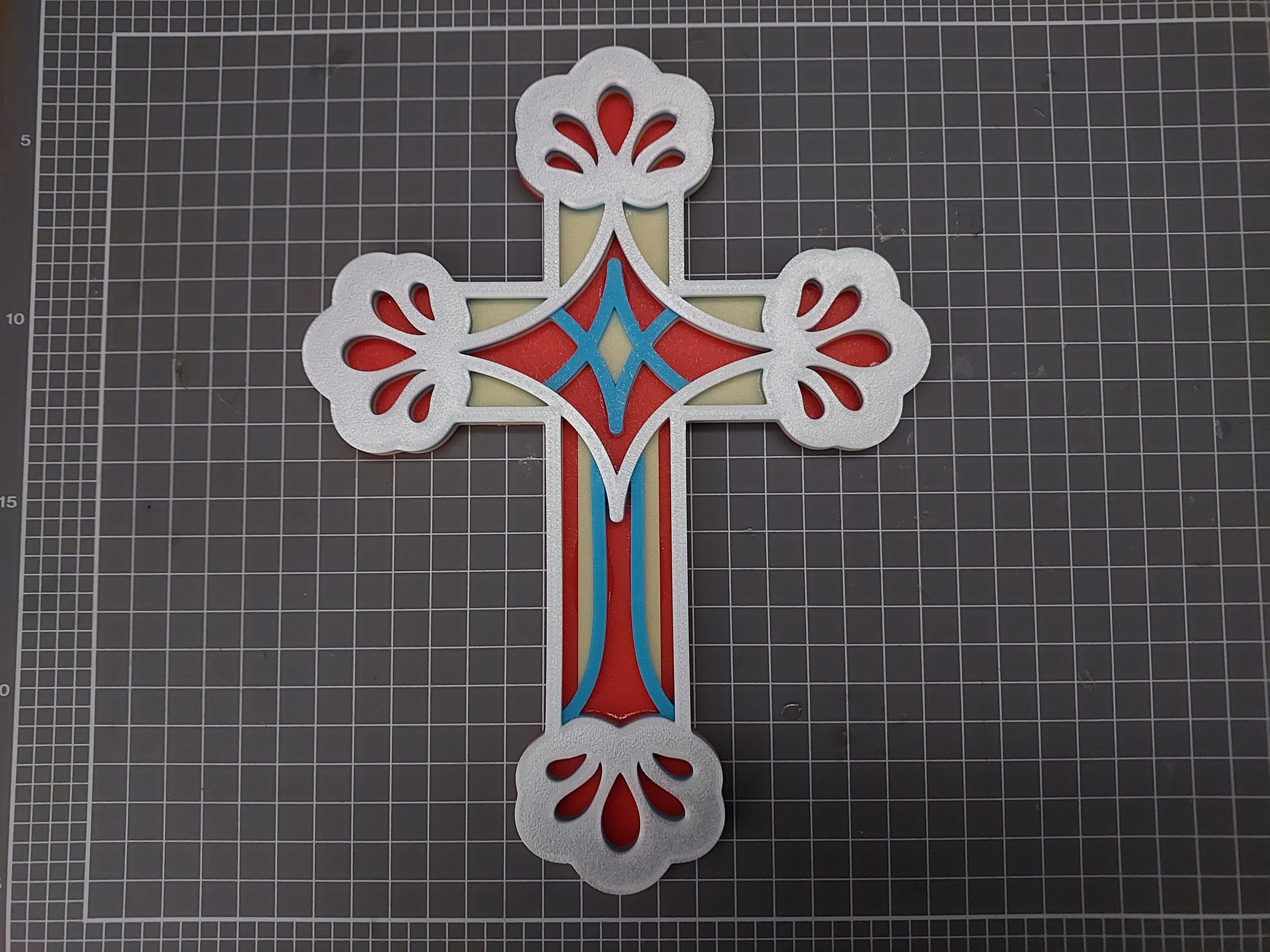 Set of 6, Layered Christian Cross 3d model