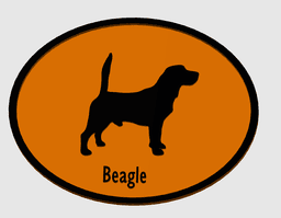 Beagle Dog Breed Plaque 3d model