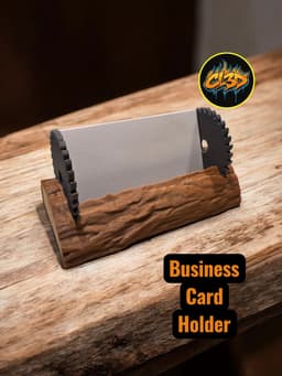 Business Card Holder - Log with Blade 3d model