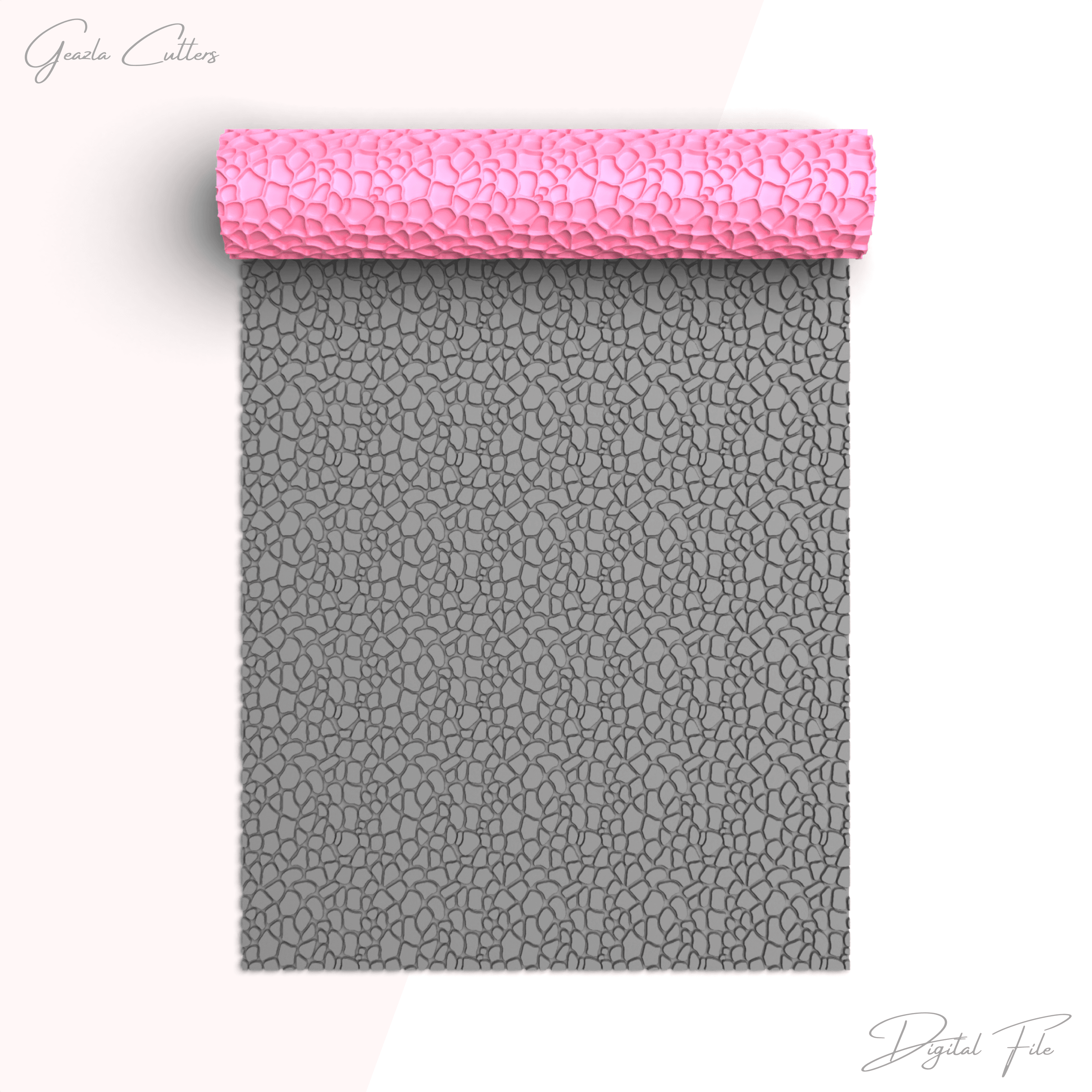 Cobblestone Texture Roller For Polymer Clay, Stone Clay Texture Rolling Pin, Clay Tool, No: 1421 3d model