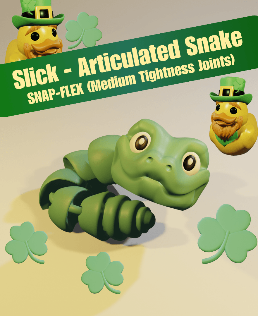 Slick - Articulated Snake Snap-Flex Fidget (Medium Joints) 3d model