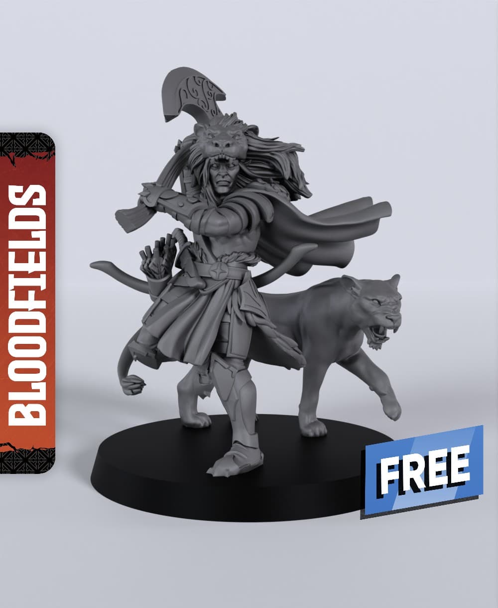 Lion Whiteclaw - With Free Dragon - 5e DnD Inspired for RPG and Wargamers 3d model