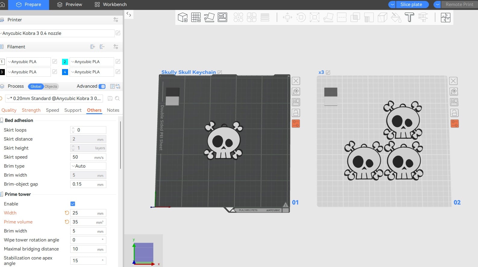 Skully Skeleton Keychain 3d model
