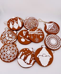 Gingerbread Cookie Ornaments Set 4 3d model