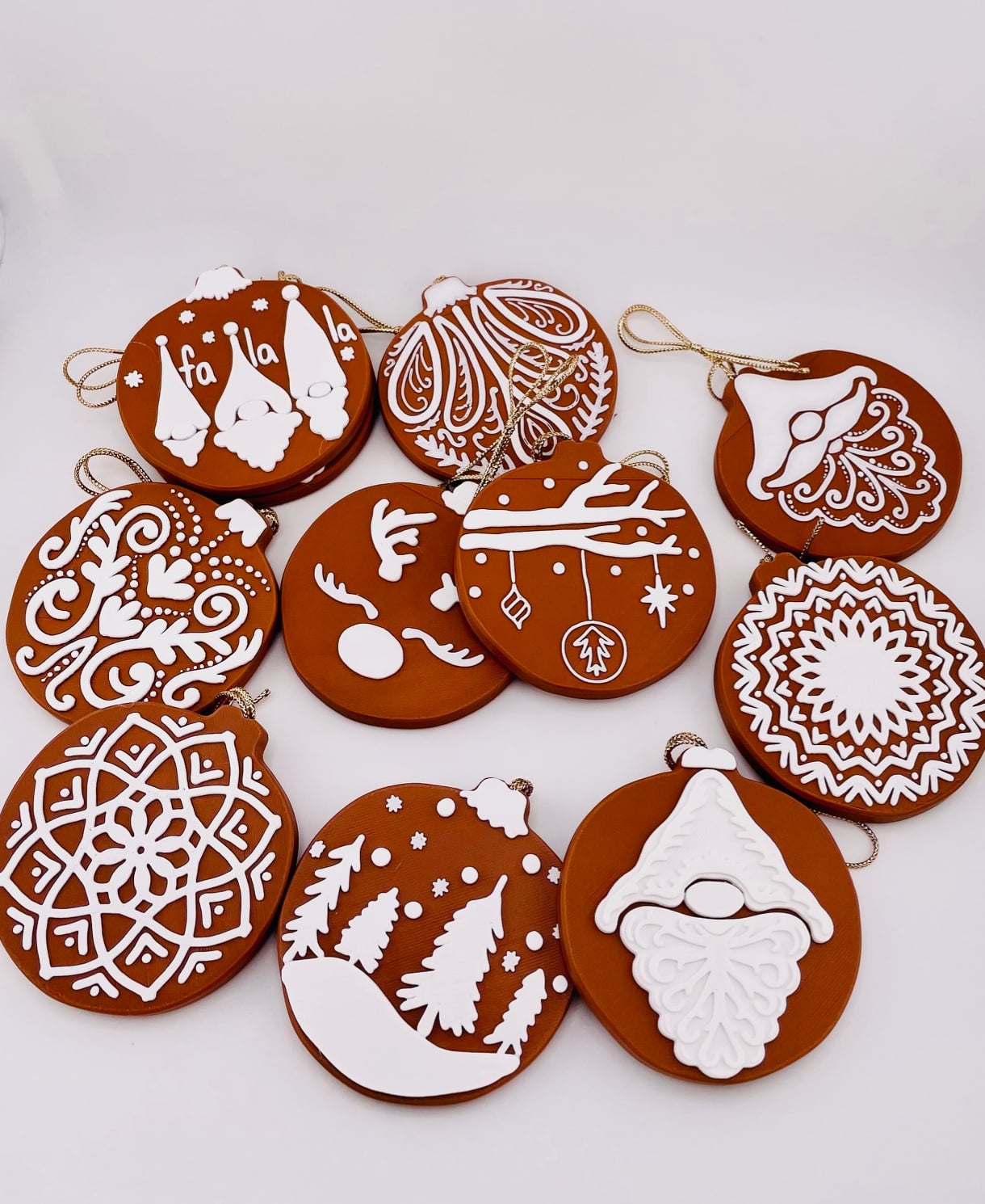 Gingerbread Cookie Ornaments Set 4 3d model