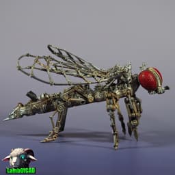 Steampunk Wasp, Articulated 3d model