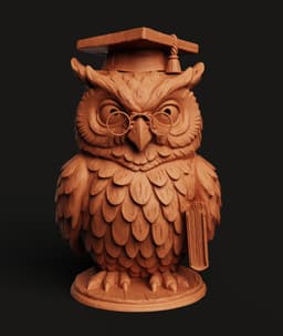 Scholar Owl Multi-Color 3MF | Graduation Figurine | Bambu Ready 3d model