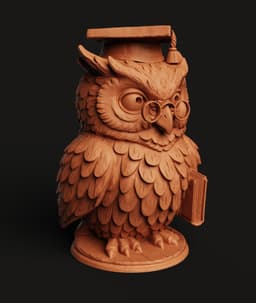 Scholar Owl Multi-Color 3MF | Graduation Figurine | Bambu Ready 3d model