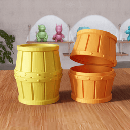 Wooden Barrel Storage Box Container 3d model