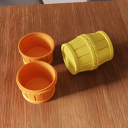 Wooden Barrel Storage Box Container 3d model