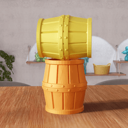 Wooden Barrel Storage Box Container 3d model