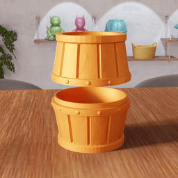 Wooden Barrel Storage Box Container 3d model