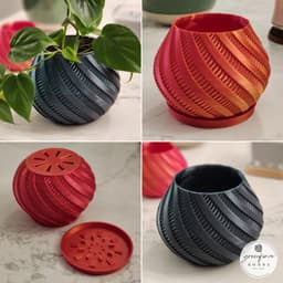 Geometric Spiral Planter 3d model