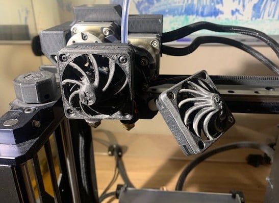 Rev2- Makergear M2 Dual Fan Printer Fan Cover Design 2.step 3d model