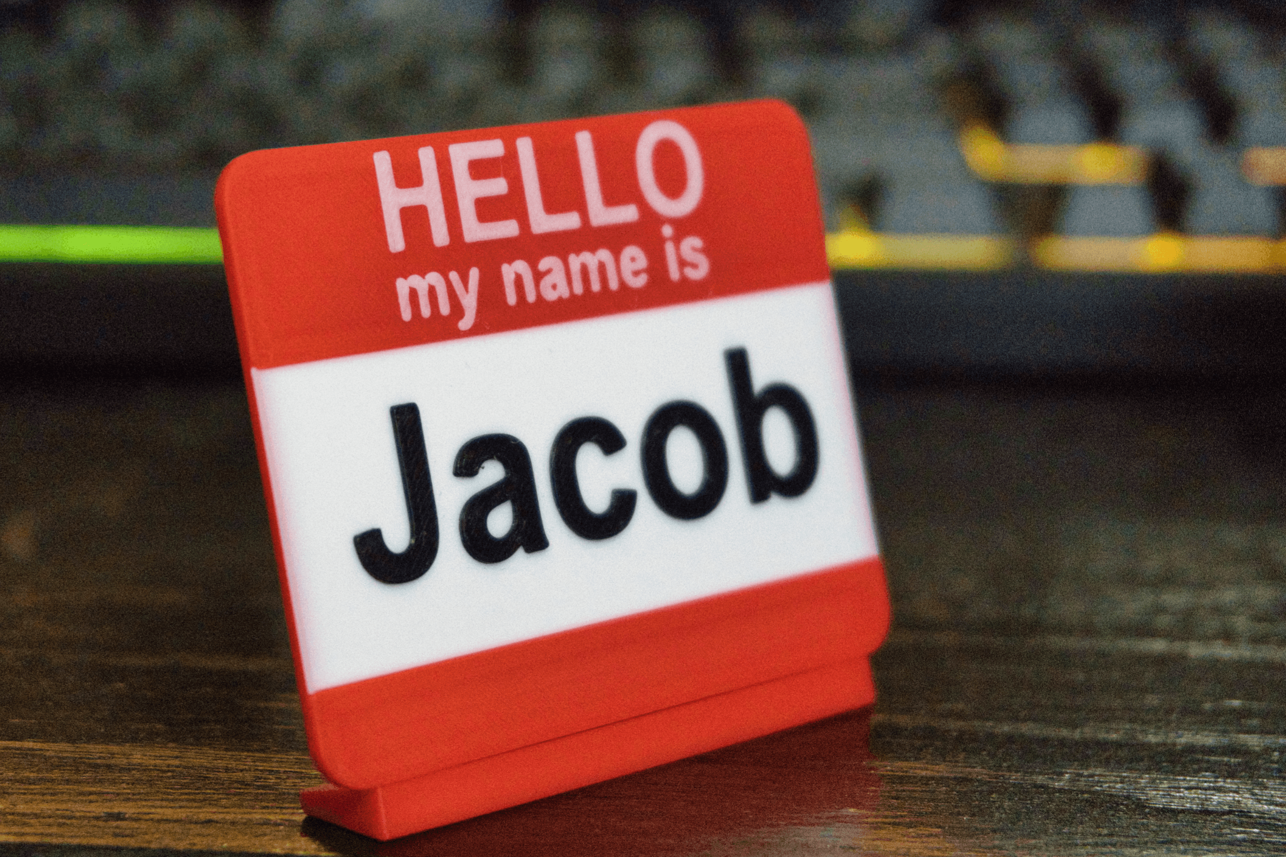 Customizable Name Badge + Stand (Parametric) 3d model