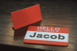 Customizable Name Badge + Stand (Parametric) 3d model
