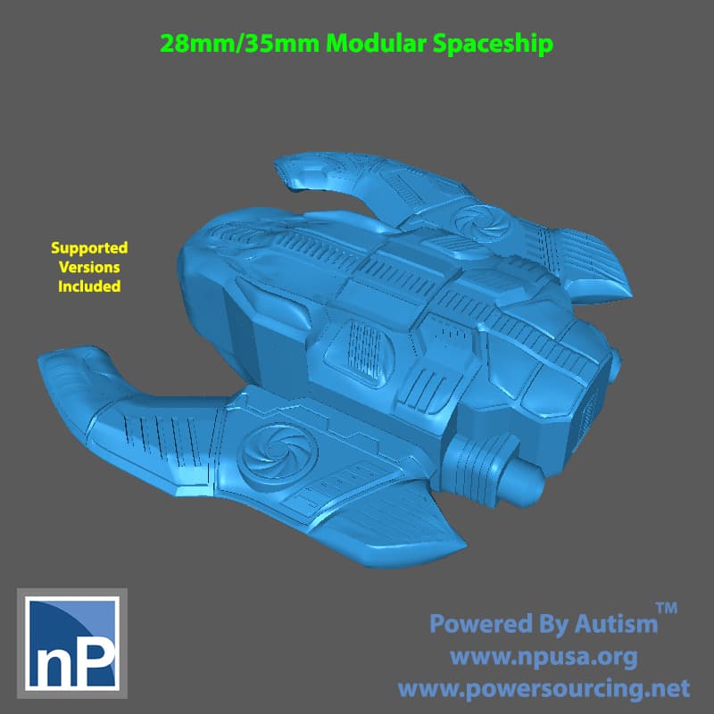 Modular Spaceship for Tabletop Wargames 3d model