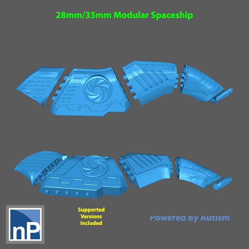 Modular Spaceship for Tabletop Wargames 3d model