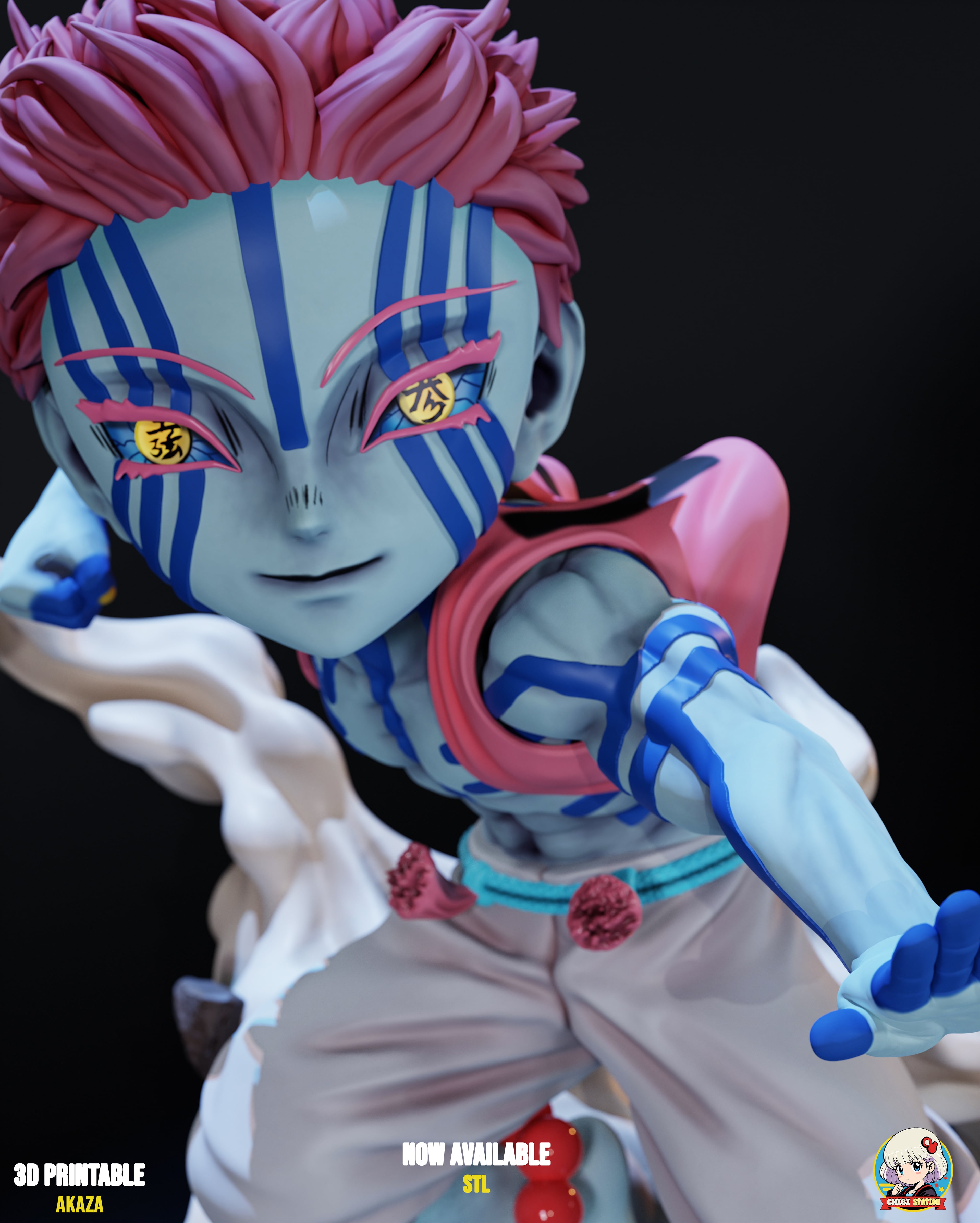 Akaza Demon Slayer Chibi - Premium Collectible 3d model