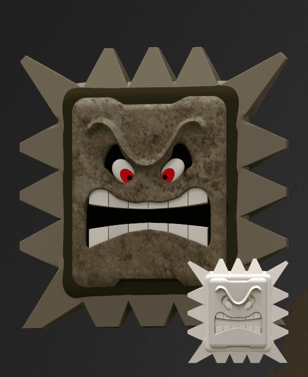 Thwomp! Mario Fan Art 3d model