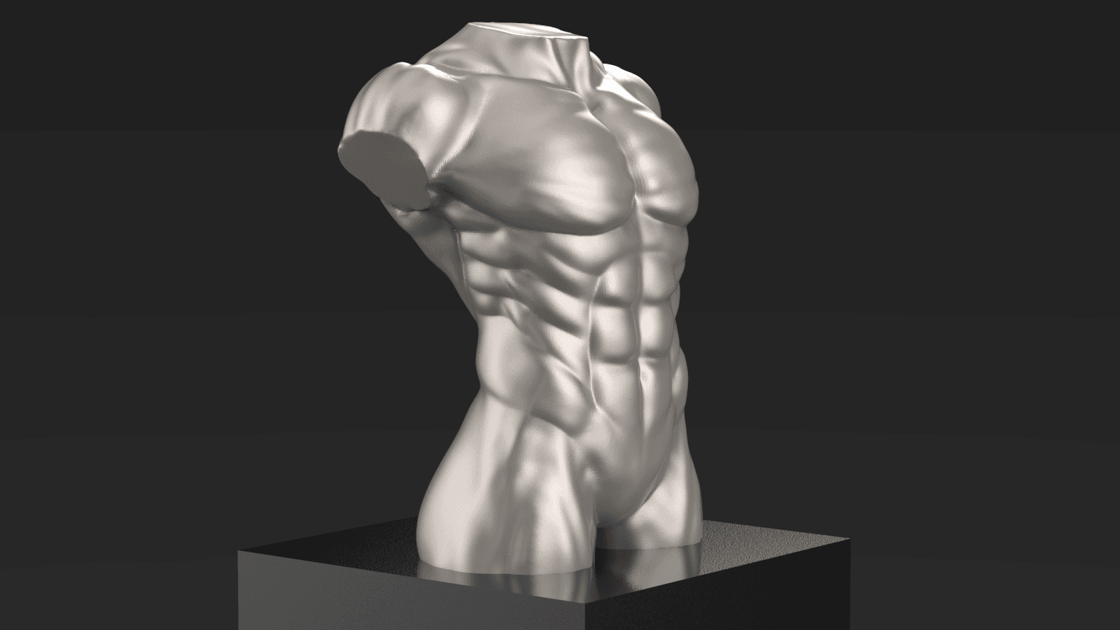 Male Torso Statue 3d model