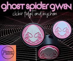 Ghost Spider Gwen Clicker Fidget and Keychain 3d model