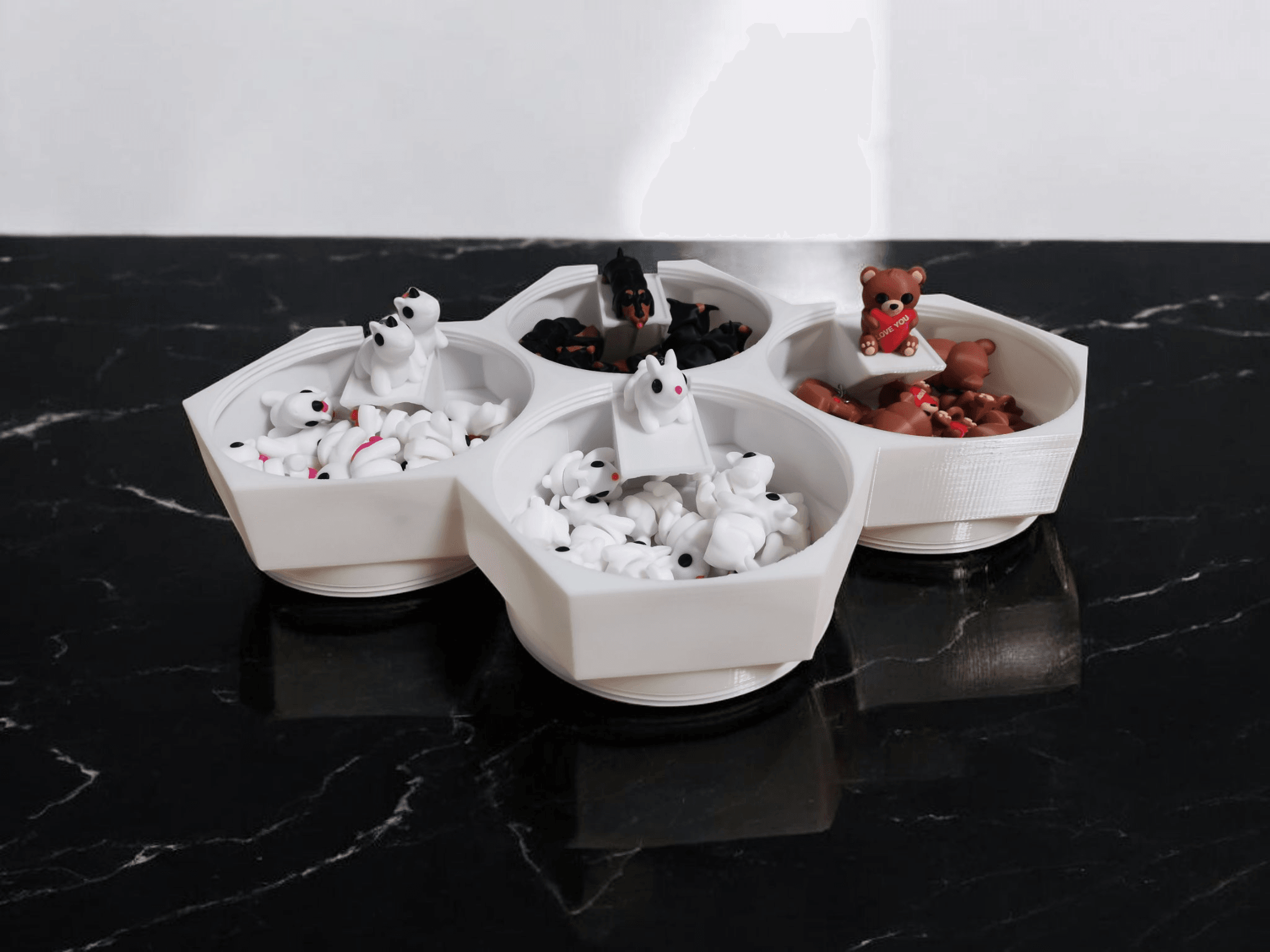 Hexagonal storage container set 3d model