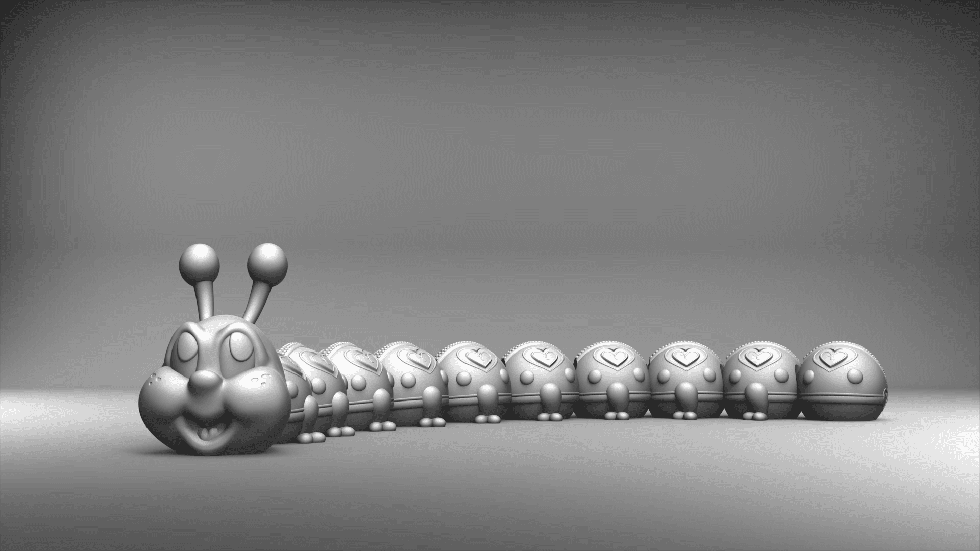 Love Bug (Caterpillar)- Print In Place Flexi 3d model