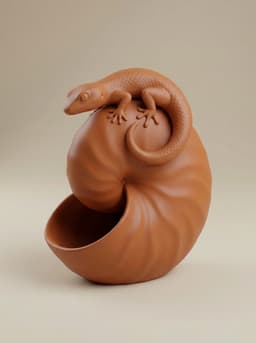 Gecko Shell Succulent Planter - Terracotta Style Lizard Spiral Pot 3d model