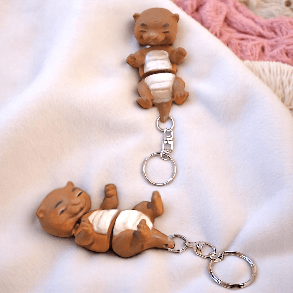 Baby Otter Flexi Keychain 3d model
