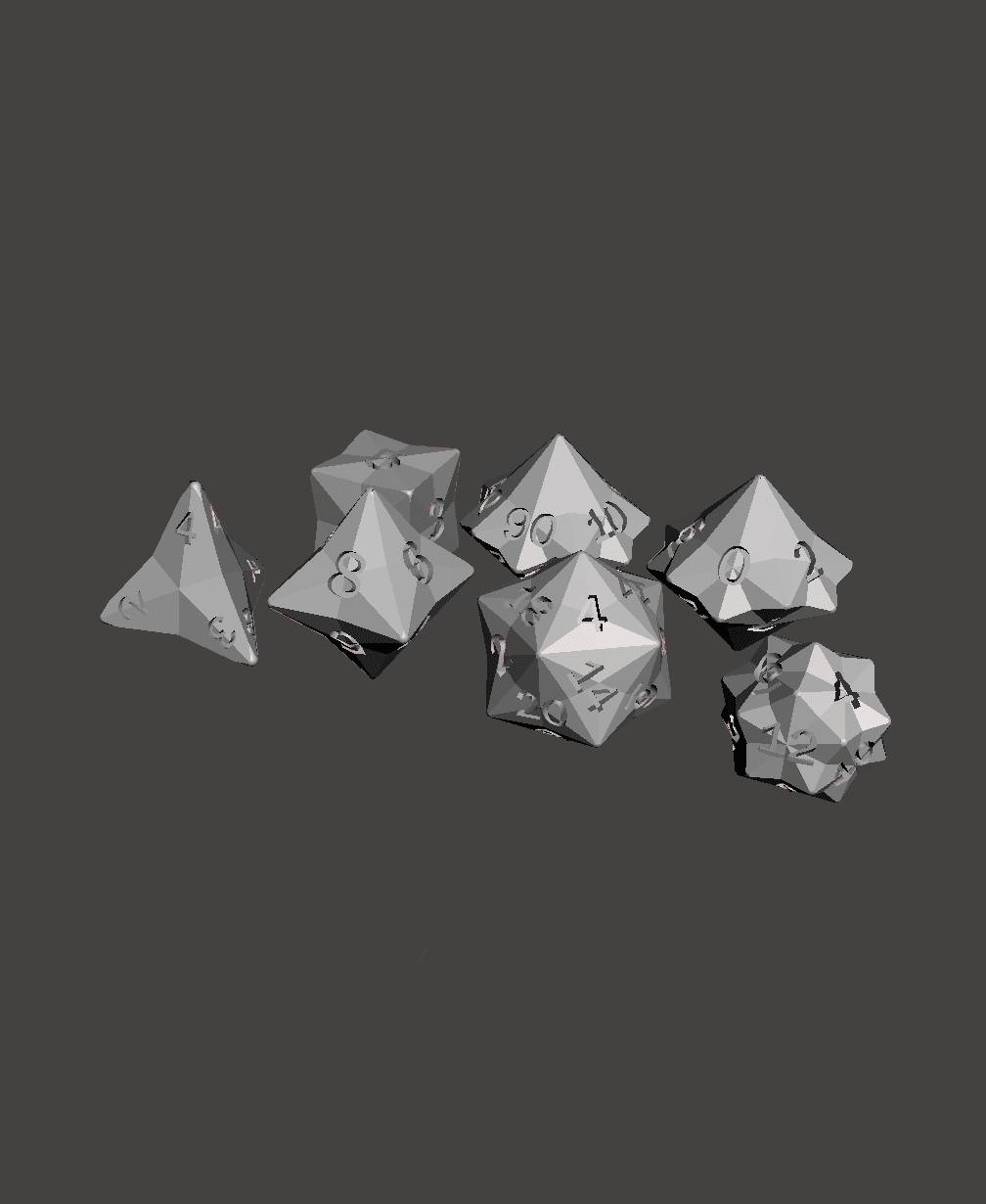 Star Cut Dice Set 3d model
