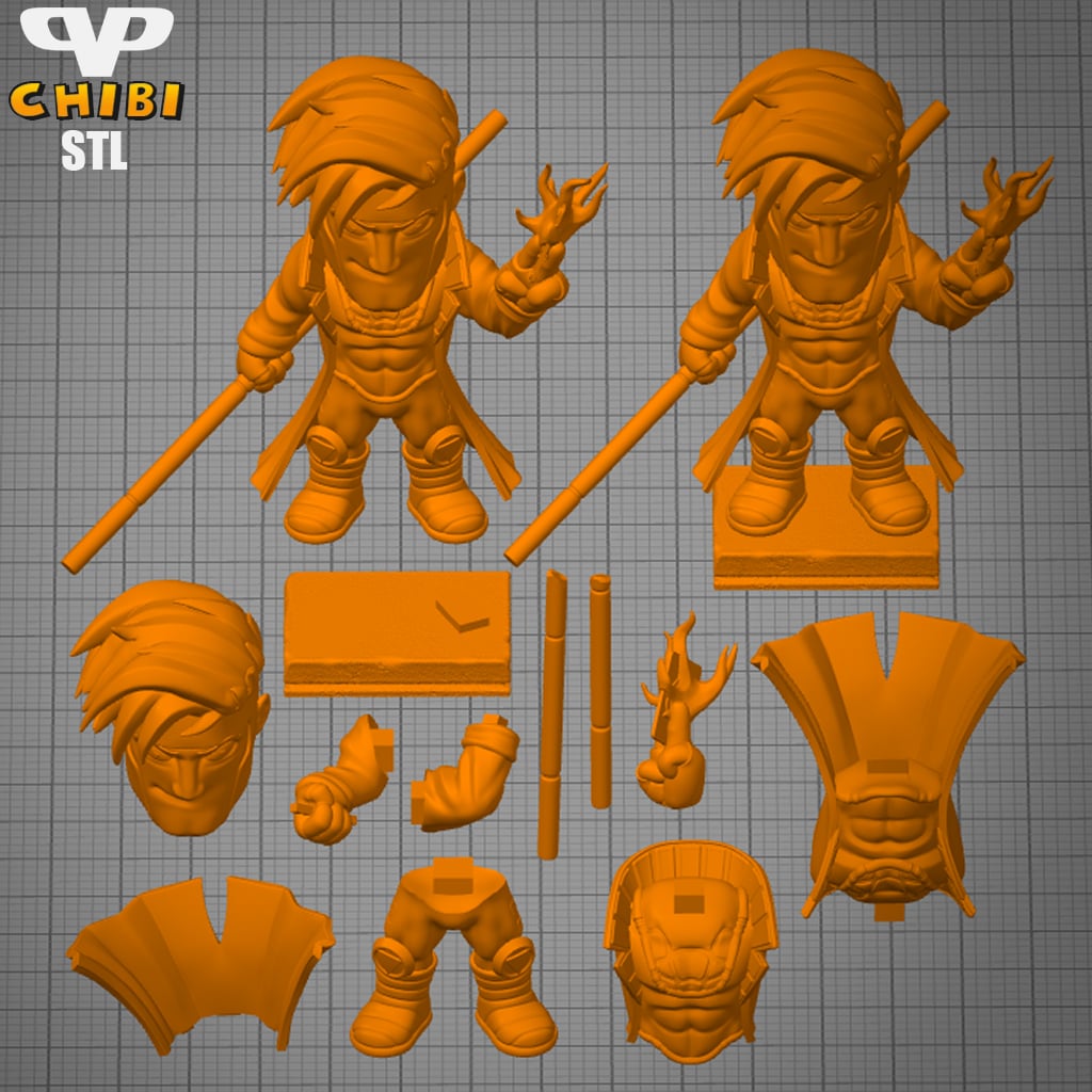 Gambit Chibi STL for 3D Printing ChibiSTL 3DXM 3d model