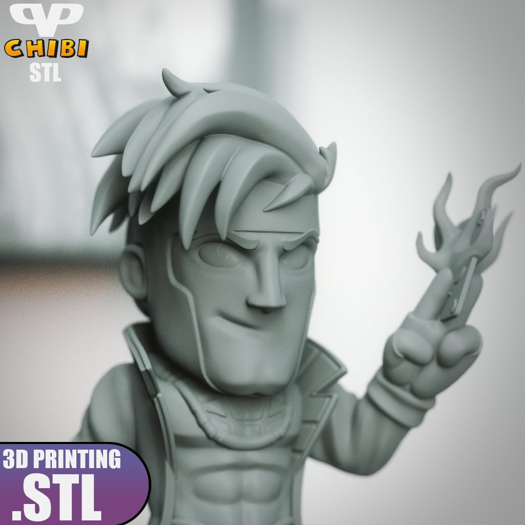 Gambit Chibi STL for 3D Printing ChibiSTL 3DXM 3d model
