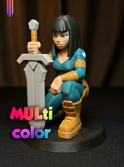 Warrior Woman Sword Figure 3MF | Fantasy Multi-Color | HighDetail 3d model